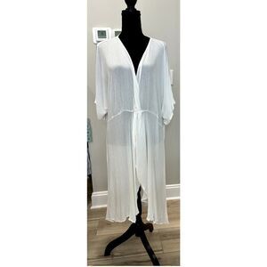 NWOT Raisins Curve Paraiso Twist-Front Swim Dress Cover-Up White - Size 1X